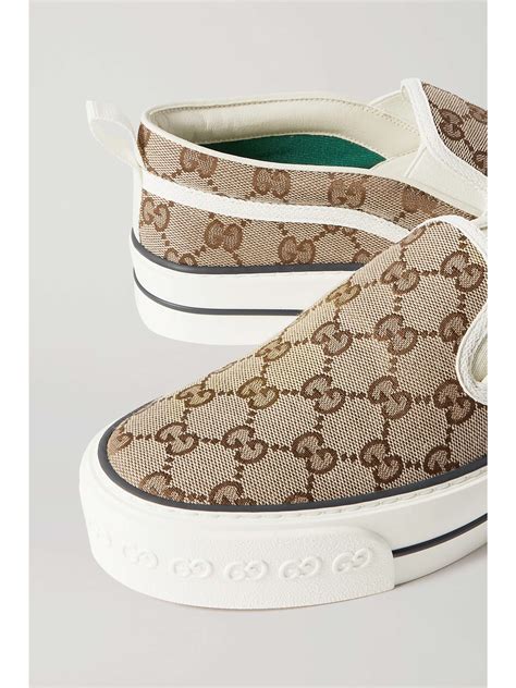 gucci tennis slip on|gucci embossed slip on shoes.